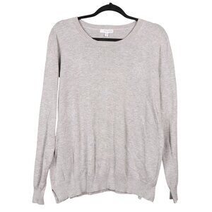 Daisy Fuentes Star Gray Knit Sweater XL Womens Rhinestone Long Sleeve Crewneck